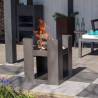 RedFire Hollola Grey Steel Fire Pit - Unique Garden Fireplace