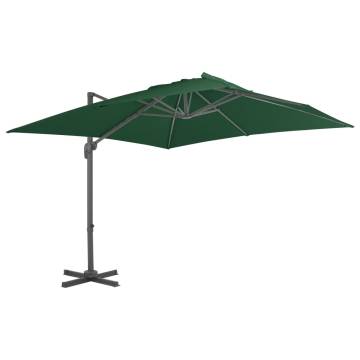 Cantilever Umbrella 400x300 cm - Green Aluminium Parasol