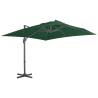 Cantilever Umbrella with Aluminium Pole 400x300 cm Green Colour green Size 400 x 300 cm Quantity in Package 1 Model 8 aluminium ribs 