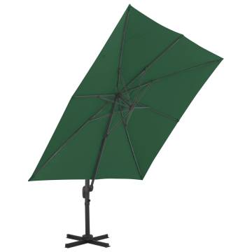 Cantilever Umbrella 400x300 cm - Green Aluminium Parasol