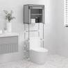 2-Tier Storage Rack over Toilet Grey 56x30x170 cm Iron Colour grey 