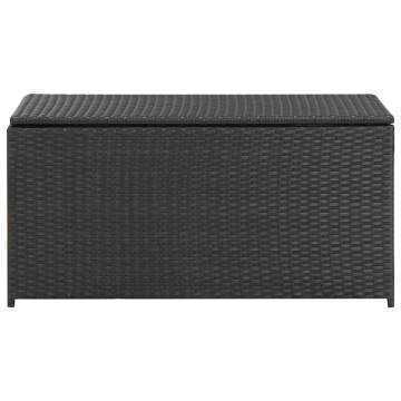 Garden Storage Box Poly Rattan 100x50x50 cm - Black