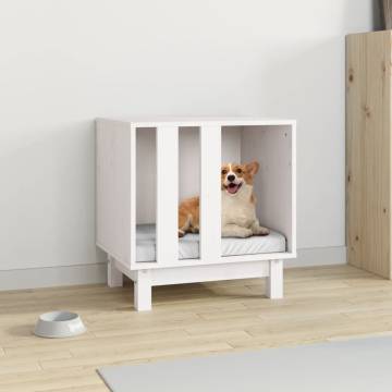 Dog House White 50x40x52 cm - Solid Pine Wood Comfort