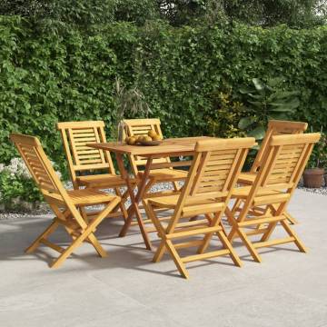 Folding Garden Chairs 6 pcs | Solid Teak Wood | Comfort & Style