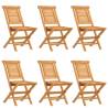 Folding Garden Chairs 6 pcs | Solid Teak Wood | Comfort & Style