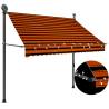 Manual Retractable Awning with LED 200 cm Orange and Brown Colour orange and brown Quantity in Package 1 Width 200 cm 