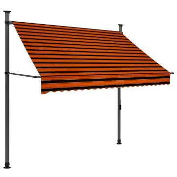 Manual Retractable Awning with LED - 200 cm Orange & Brown