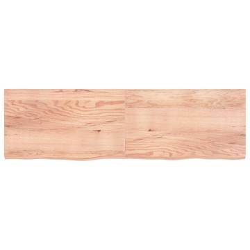 Light Brown Solid Wood Bathroom Countertop - 200x60cm