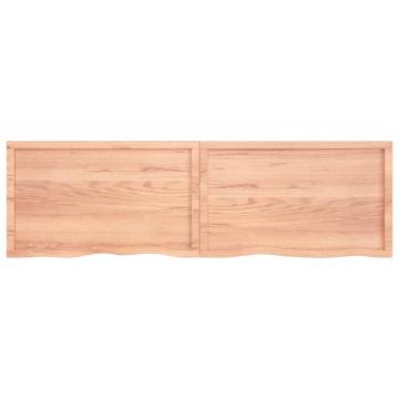 Light Brown Solid Wood Bathroom Countertop - 200x60cm