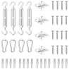 12 Piece Sunshade Sail Accessory Set Stainless Steel Size 65 x 40 mm 