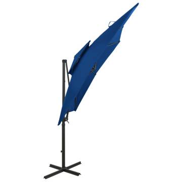 Cantilever Umbrella 250x250 cm Azure Blue – Quality Sunshade