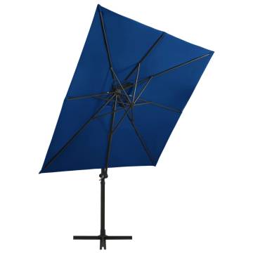 Cantilever Umbrella 250x250 cm Azure Blue – Quality Sunshade