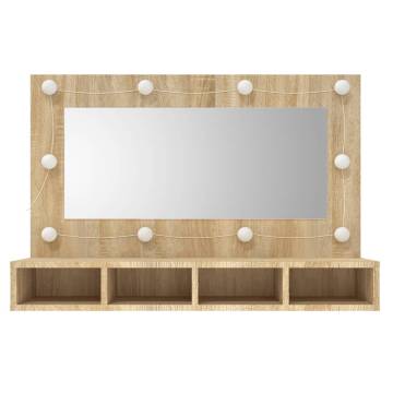 LED Mirror Cabinet in Sonoma Oak - 90x31.5x62 cm