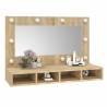 LED Mirror Cabinet in Sonoma Oak - 90x31.5x62 cm