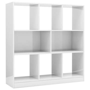 High Gloss White Book Cabinet - Stylish Storage Solution