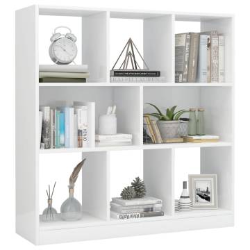 High Gloss White Book Cabinet - Stylish Storage Solution