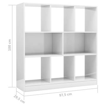 High Gloss White Book Cabinet - Stylish Storage Solution