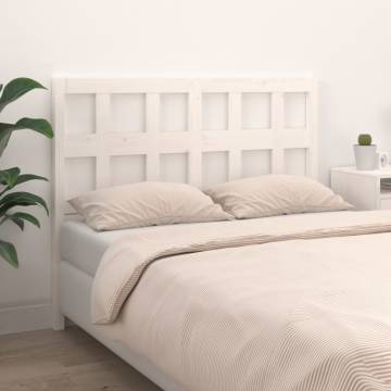 White Solid Wood Pine Bed Headboard - 125.5x4x100 cm