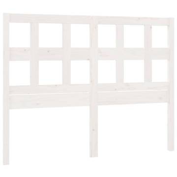 White Solid Wood Pine Bed Headboard - 125.5x4x100 cm