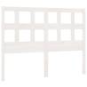 White Solid Wood Pine Bed Headboard - 125.5x4x100 cm