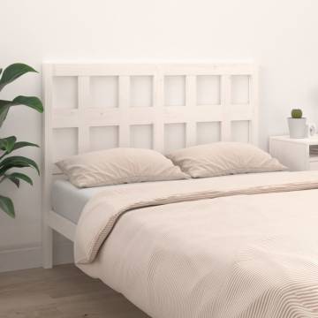 White Solid Wood Pine Bed Headboard - 125.5x4x100 cm