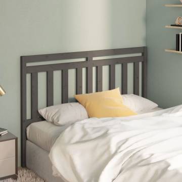 Stylish Grey Bed Headboard - Solid Pine 146x4x100 cm