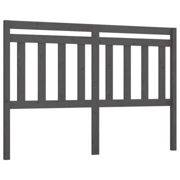 Stylish Grey Bed Headboard - Solid Pine 146x4x100 cm