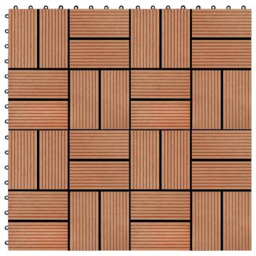 11 Pcs WPC Decking Tiles 30x30 cm - Teak Colour | HipoMarket