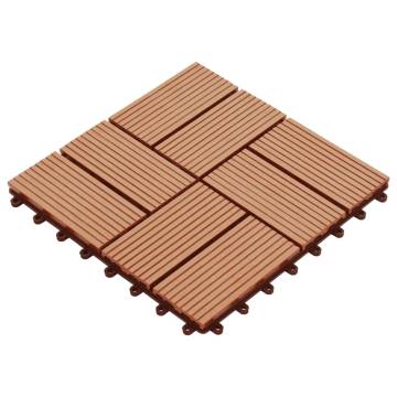 11 Pcs WPC Decking Tiles 30x30 cm - Teak Colour | HipoMarket