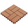 11 Pcs WPC Decking Tiles 30x30 cm - Teak Colour | HipoMarket