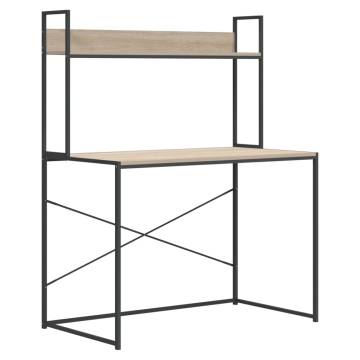 Computer Desk Black and Oak 110x60x138 cm - Stylish & Durable