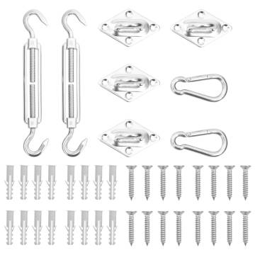 8 Piece Stainless Steel Sunshade Sail Accessory Set