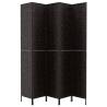 5-Panel Black Room Divider - Natural Water Hyacinth | Hipomarket