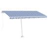 Freestanding Manual Retractable Awning 400x350 cm - Blue/White