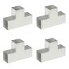 Post Connectors 4 pcs T Shape Galvanised Metal 101x101 mm Size 101 x 101 mm Quantity in Package 4 Shape t shape 