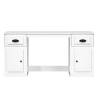 Elegant High Gloss White Desk with Cabinet - Hipomarket UK