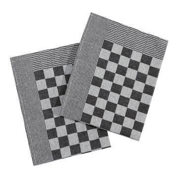 Kitchen Towels 10 pcs Black & White - 100% Cotton 50x70 cm