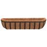 Wall Troughs with Coco Liners - 2 pcs Black Steel Planters