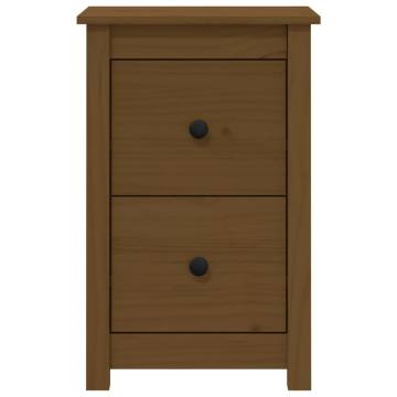 Elegant Honey Brown Bedside Cabinet in Solid Pine Wood