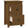 Elegant Honey Brown Bedside Cabinet in Solid Pine Wood