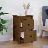 Elegant Honey Brown Bedside Cabinet in Solid Pine Wood