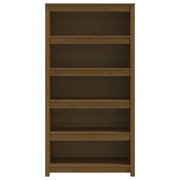 Book Cabinet Honey Brown | Solid Wood Pine - 80x35x154 cm