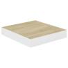 Floating Wall Shelves - Oak & White | 4 pcs 23x23.5 cm