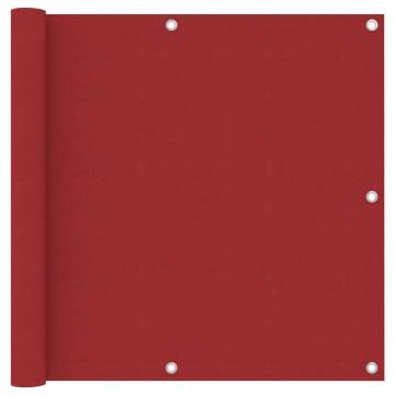 Red Balcony Screen 90x400 cm | Waterproof Oxford Fabric