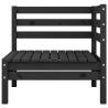 Garden Corner Sofa - Black Solid Wood Pine | HipoMarket