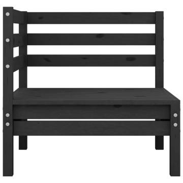 Garden Corner Sofa - Black Solid Wood Pine | HipoMarket