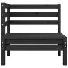 Garden Corner Sofa - Black Solid Wood Pine | HipoMarket