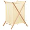 Laundry Basket Cedar Wood & Fabric Beige 42x41x64 cm