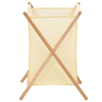 Laundry Basket Cedar Wood & Fabric Beige 42x41x64 cm