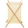 Laundry Basket Cedar Wood & Fabric Beige 42x41x64 cm